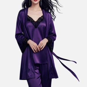 3 Piece Satin Night Suit