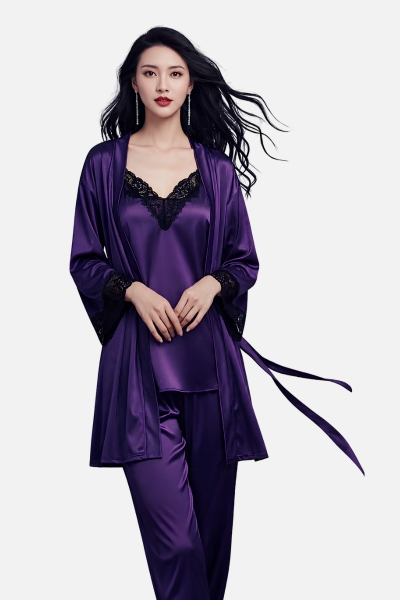 3 Piece Satin Night Suit