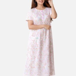 Long Printed Cotton Nighty
