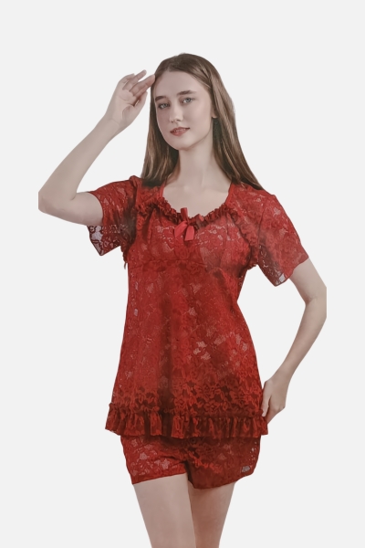 2 Piece Lace Sexy Nighty Dress