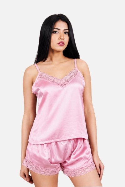2 Piece Cami Short Silk Nighty Set