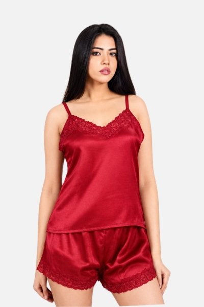 2 Piece Cami Short Silk Nighty Set